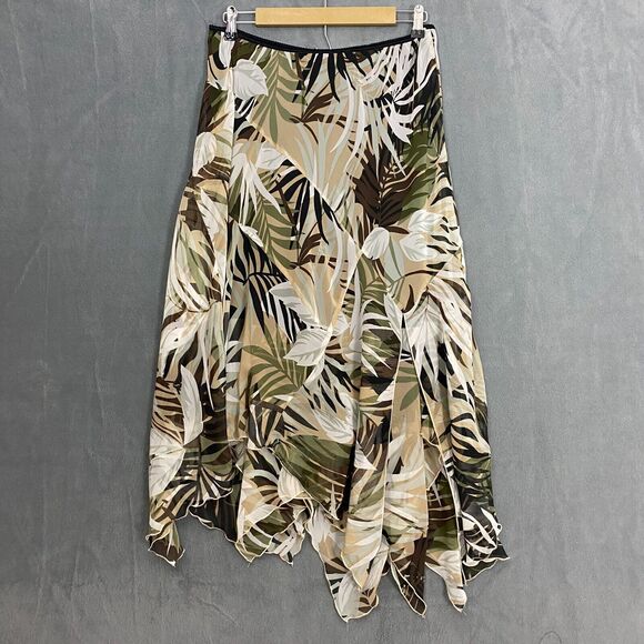 Jonathan Martin Skirt 18W Brown Flowy Fairy Boho Gypsy Folk Handkerchief Flaw - Picture 2 of 14